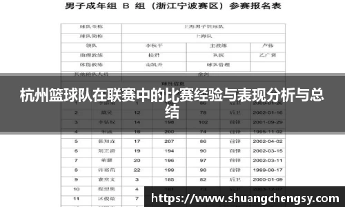 杭州篮球队在联赛中的比赛经验与表现分析与总结