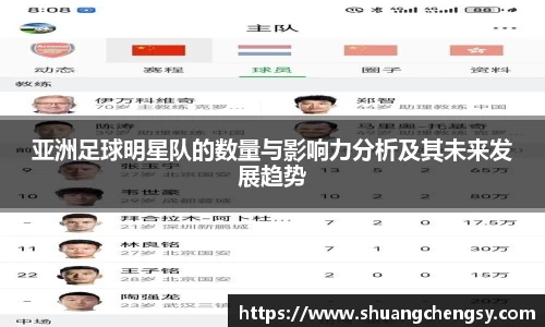 亚洲足球明星队的数量与影响力分析及其未来发展趋势